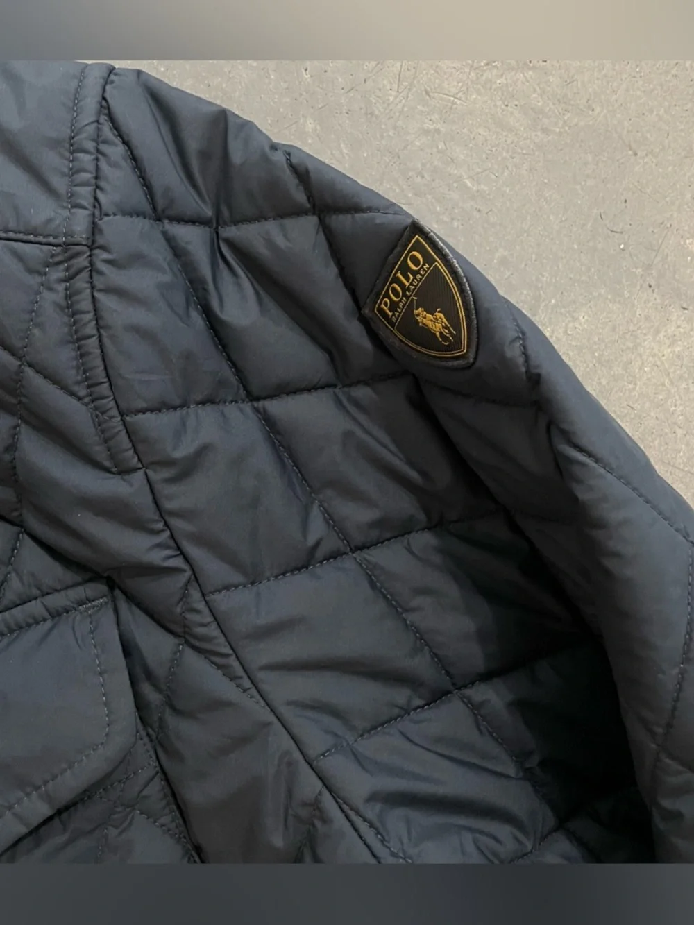 Polo Ralph Lauren Navy Beaton Quilted Field Jacket W/Brown Corduroy Collar Sz XL - Picture 9 of 9